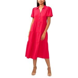 MSK Women's Puff-Sleeve Tiered Maxi Dress